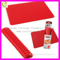 Barbecue Non Stick Red Color Grill Fat Reducing Silicone Cooking Mat Oven Baking Mat
